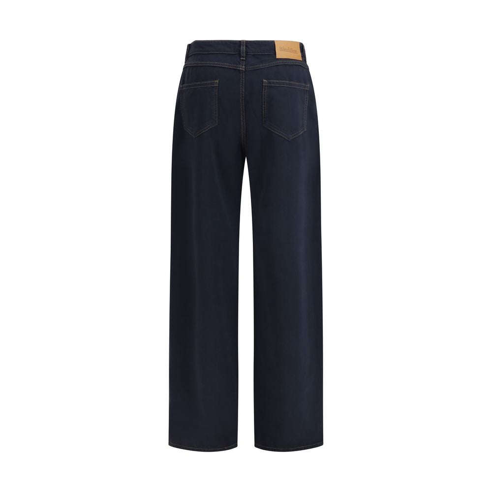 Max Mara Blue Cotton Baggy Pants for Women