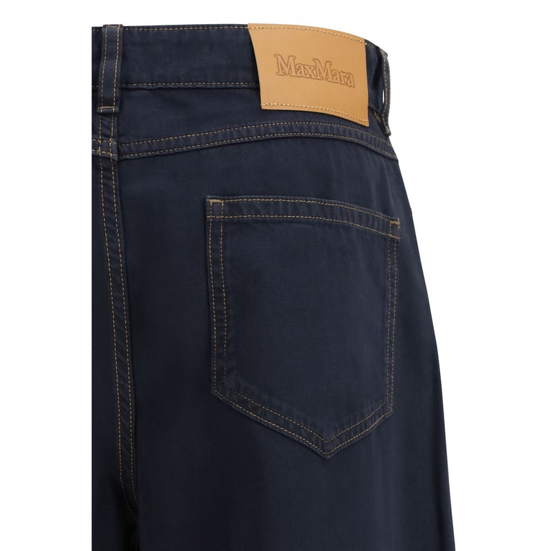 Max Mara Blue Cotton Casual Pants - Stylish & Comfortable