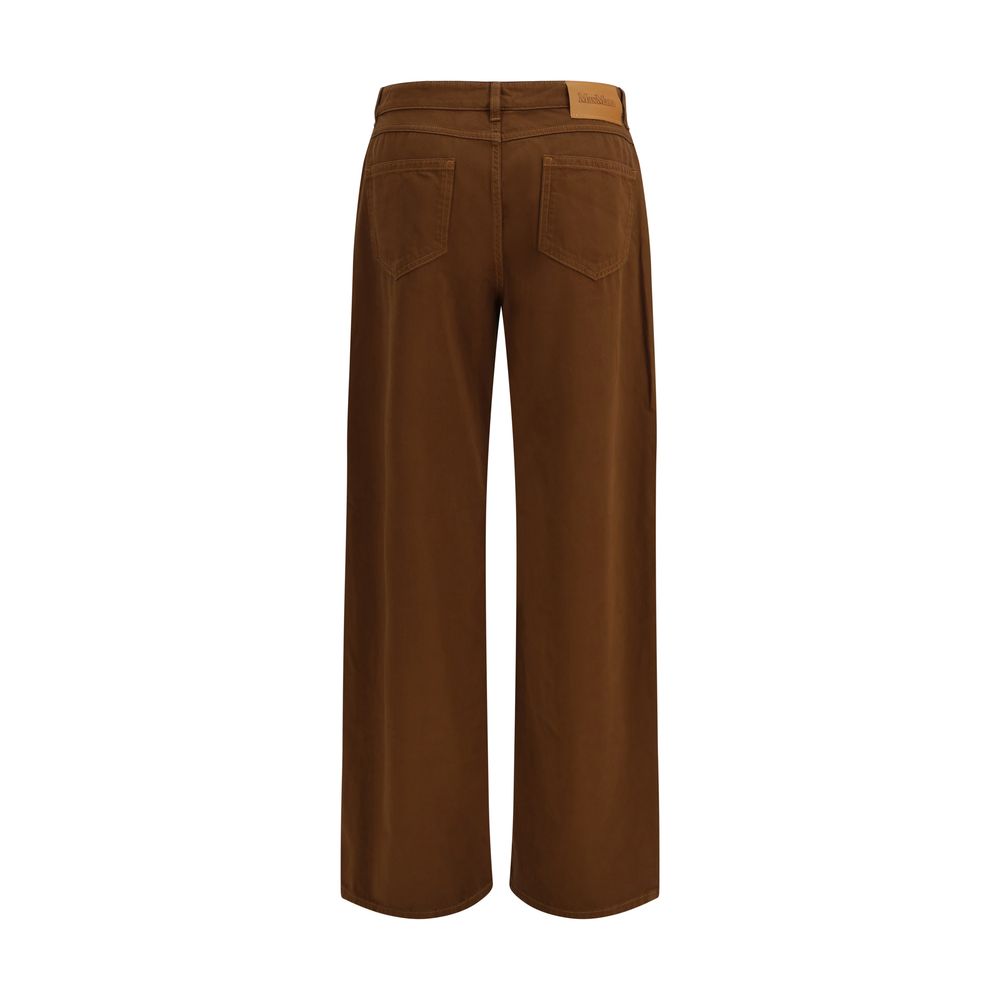 Max Mara Brown Cotton Casual Pants for Women