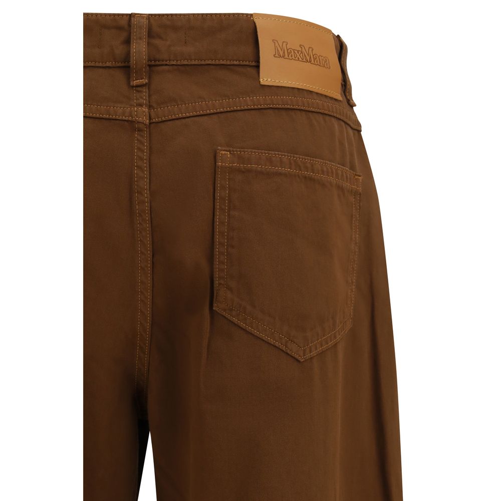 Max Mara Brown Cotton Casual Pants for Women