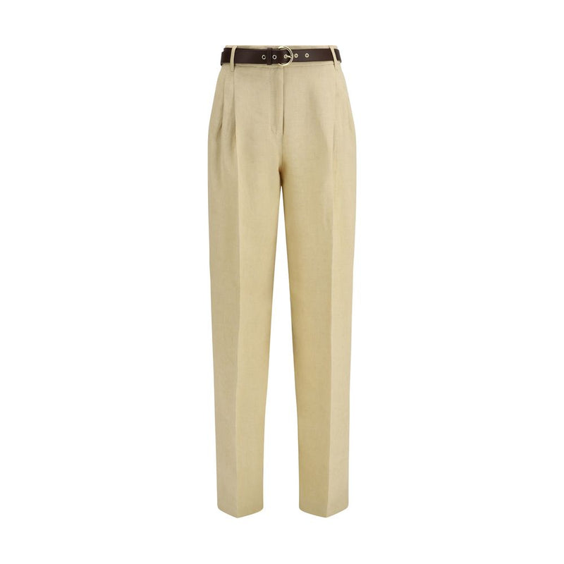 Max Mara Mstsumero Beige Linen Casual Pants for Women