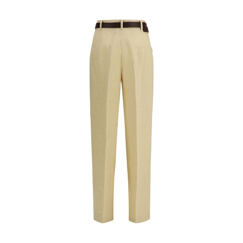 Max Mara Mstsumero Beige Linen Casual Pants for Women
