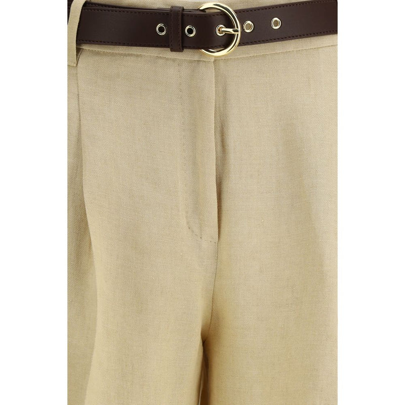 Max Mara Mstsumero Beige Linen Casual Pants for Women