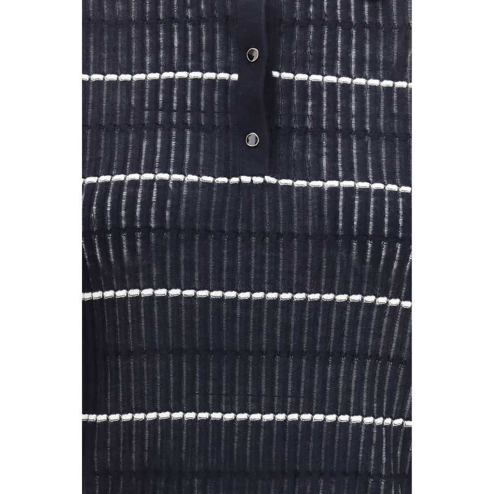 Max Mara Polo Gallo Blue Silk and Wool Shirt