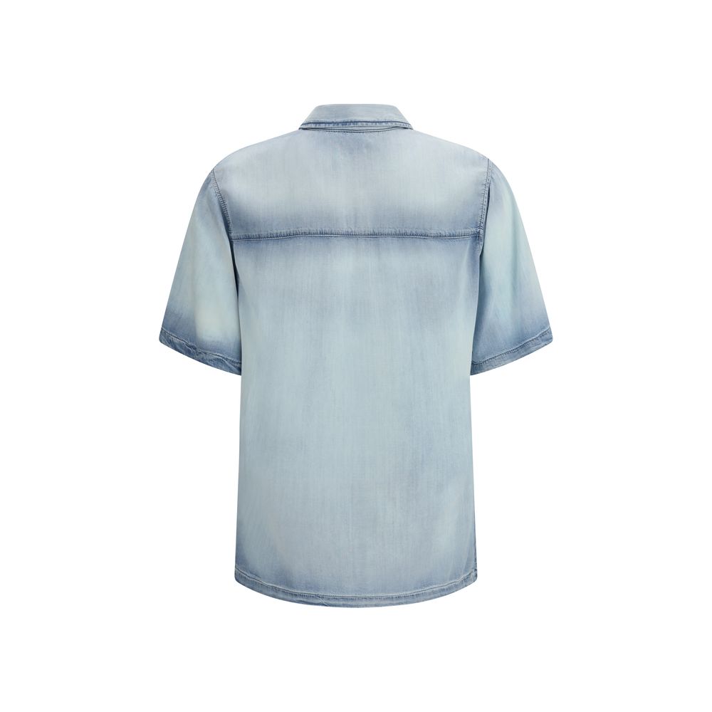 Diesel D-Nabil-FSI Blue Lyocell Shortsleeve Shirt