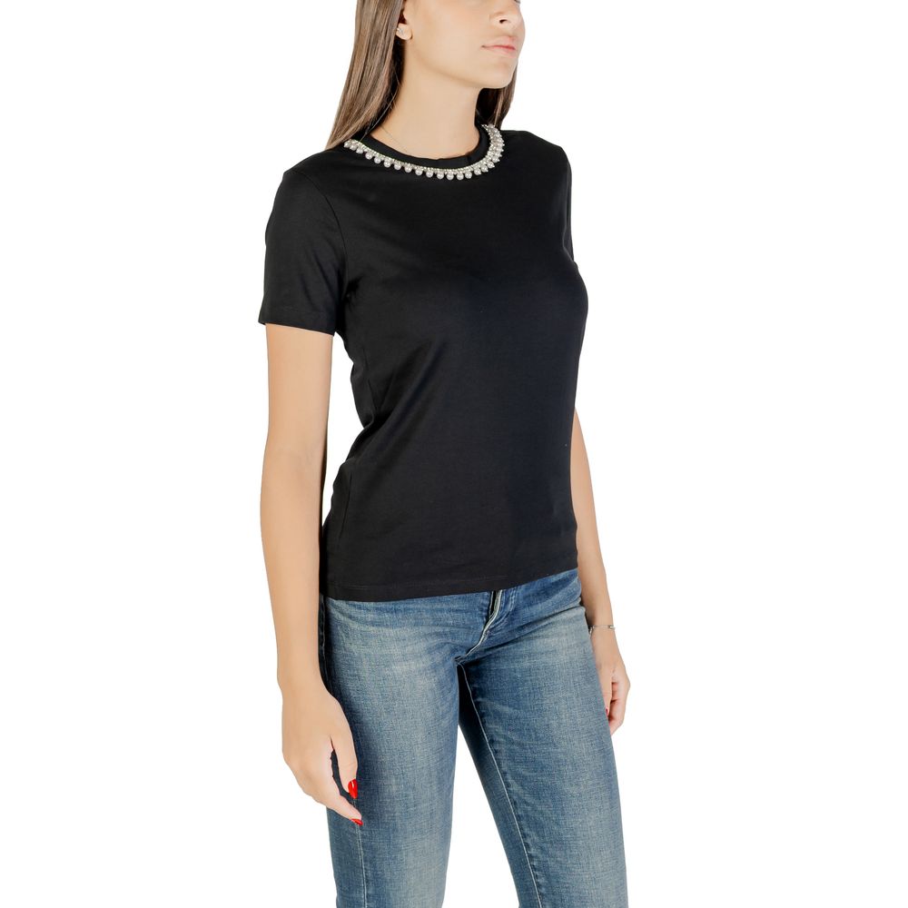 Only Onljolly Life Black Cotton T-Shirt for Women
