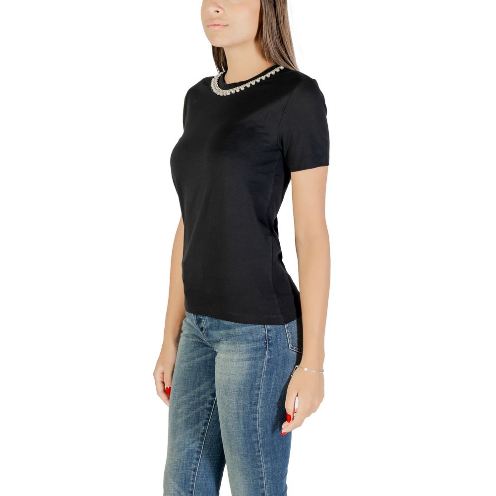 Only Onljolly Life Black Cotton T-Shirt for Women