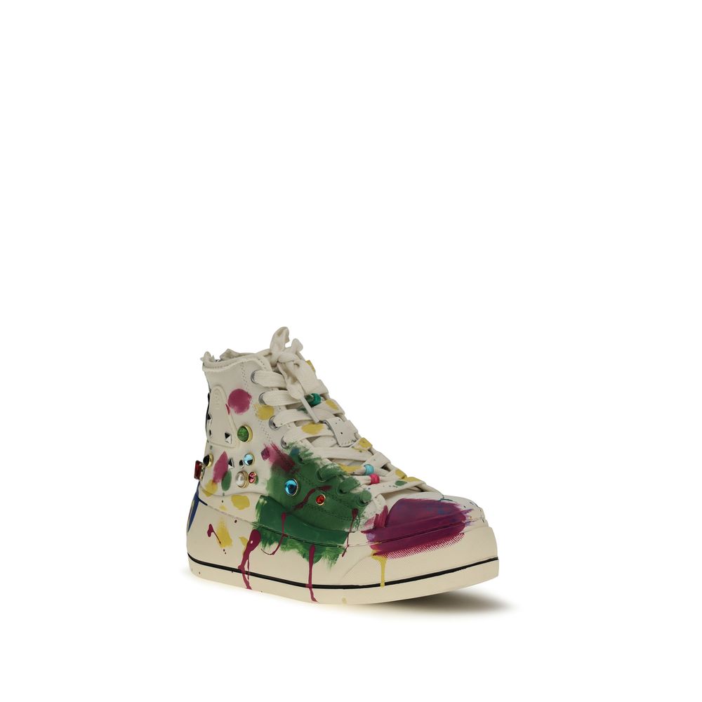 R13 Multicolor Cotton High Top Sneakers for Women