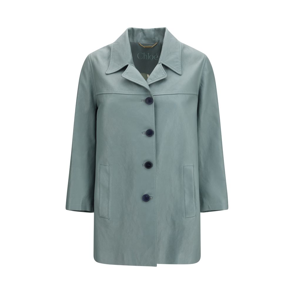 Veste en cuir bleu Chloé