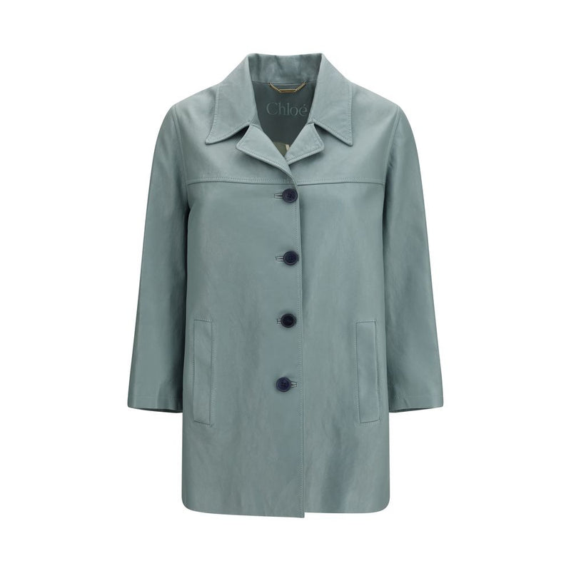 Veste en cuir bleu Chloé