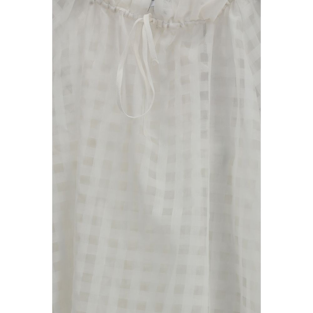 Sara Roka Amabel White Cotton Pattern Shirt