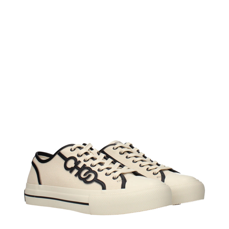Jimmy Choo Fenix Beige Fabric Low Top Sneakers for Men