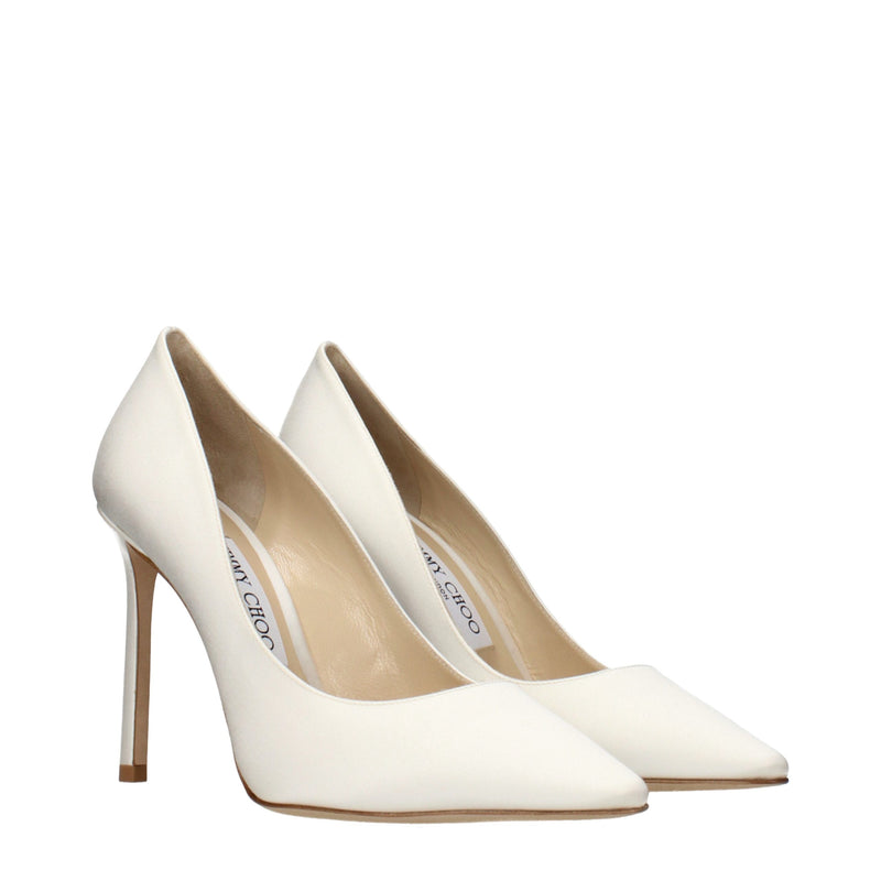 Jimmy Choo Romy Beige Satin Platform Pumps for Women