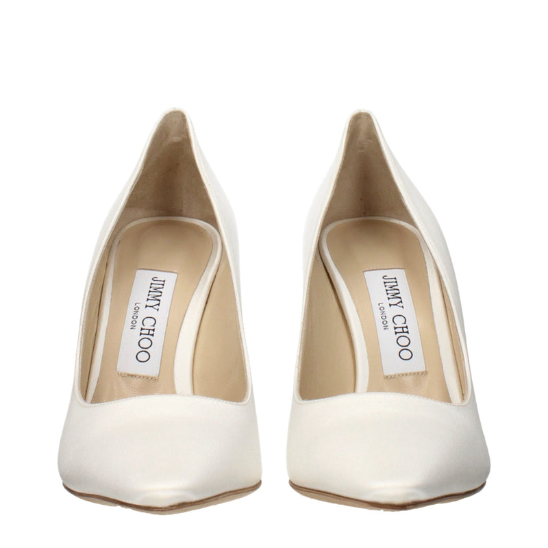 Jimmy Choo Romy Beige Satin Platform Pumps for Women