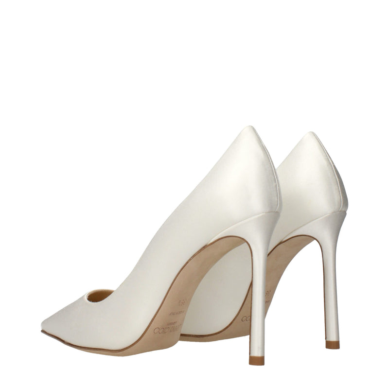 Jimmy Choo Romy Beige Satin Platform Pumps for Women