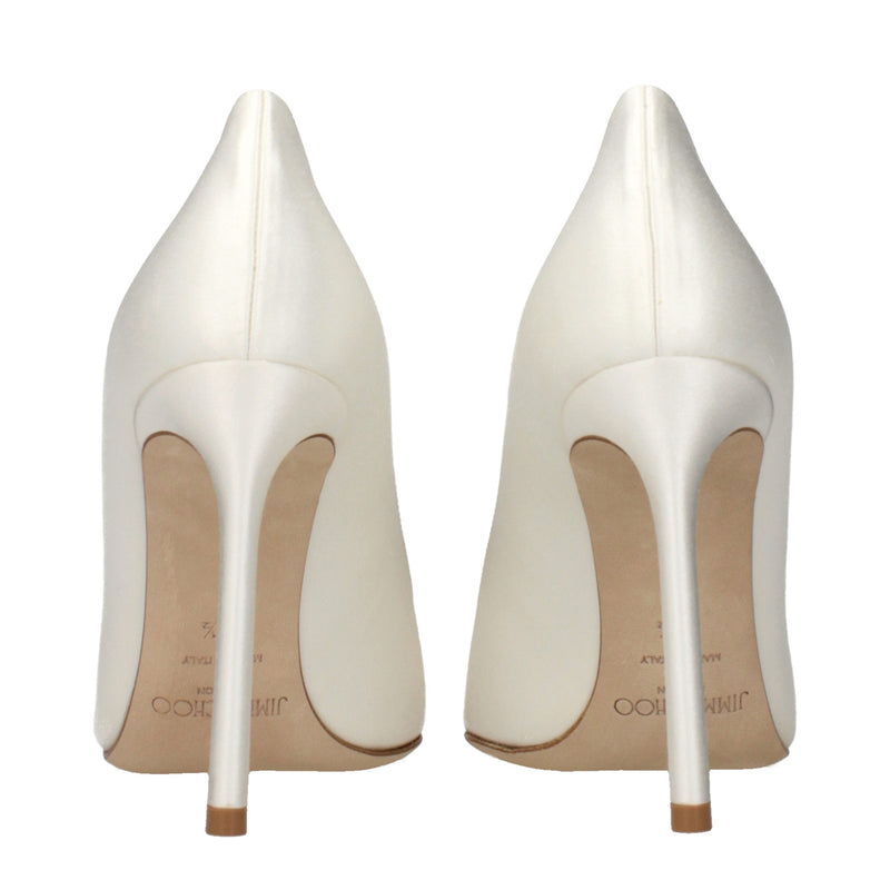 Jimmy Choo Romy Beige Satin Platform Pumps for Women