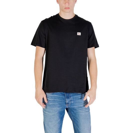Calvin Klein Jeans SS BADGE Black Cotton T-Shirt for Men