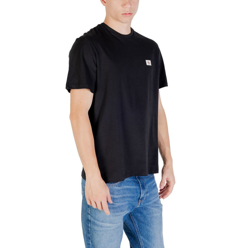 Calvin Klein Jeans SS BADGE Black Cotton T-Shirt for Men