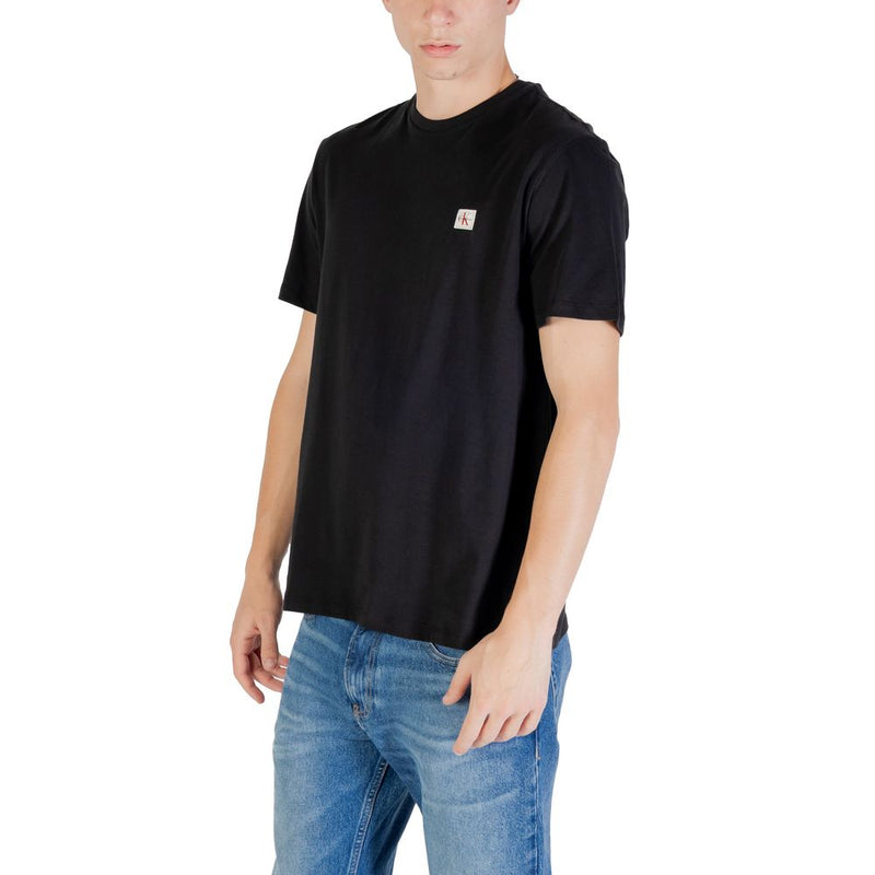 Calvin Klein Jeans SS BADGE Black Cotton T-Shirt for Men