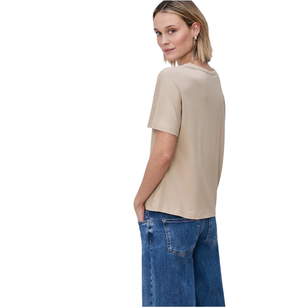 T-shirt Beige Viscose Street One Crista 325060 pour Femme