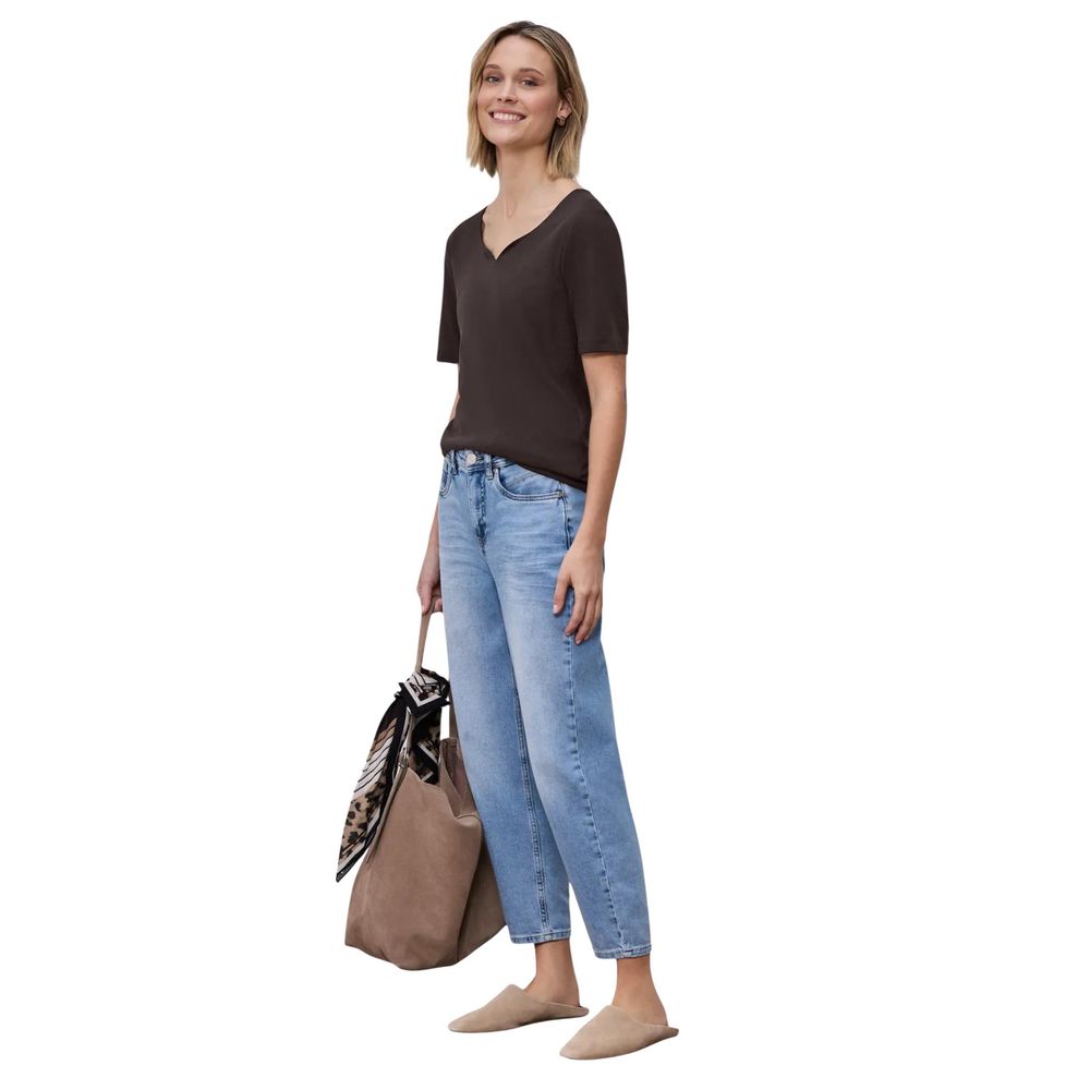 Street One Ada Brown Cotton Long Sleeve T-Shirt for Women