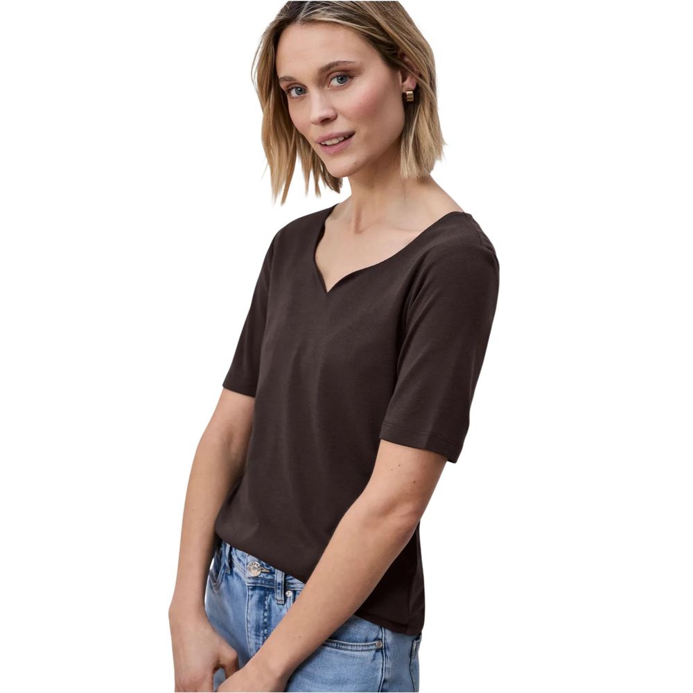 Street One Ada Brown Cotton Long Sleeve T-Shirt for Women