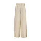 Max Mara Beige Linen Casual Pants - Elegant Wide-Leg Design