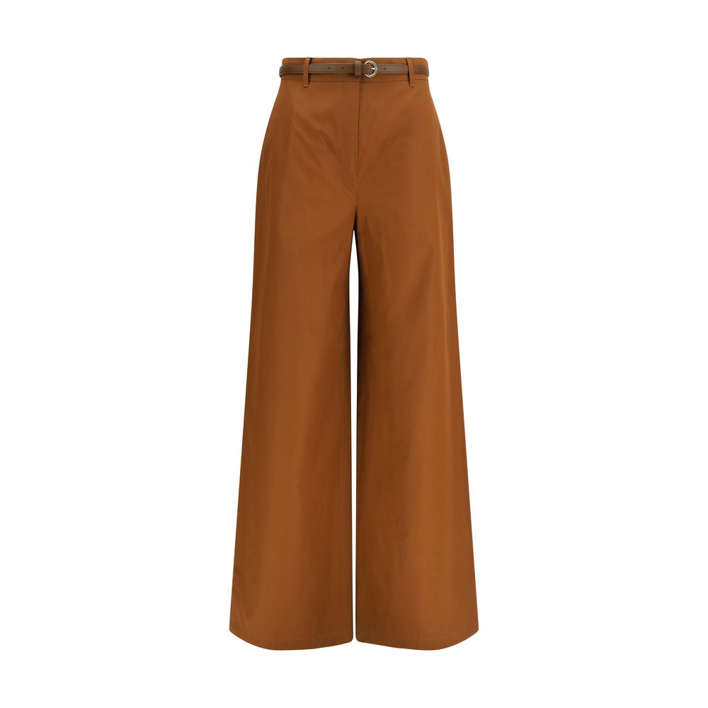 Pantalon décontracté en coton marron Max Mara