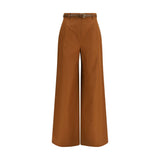 Pantalon décontracté en coton marron Max Mara