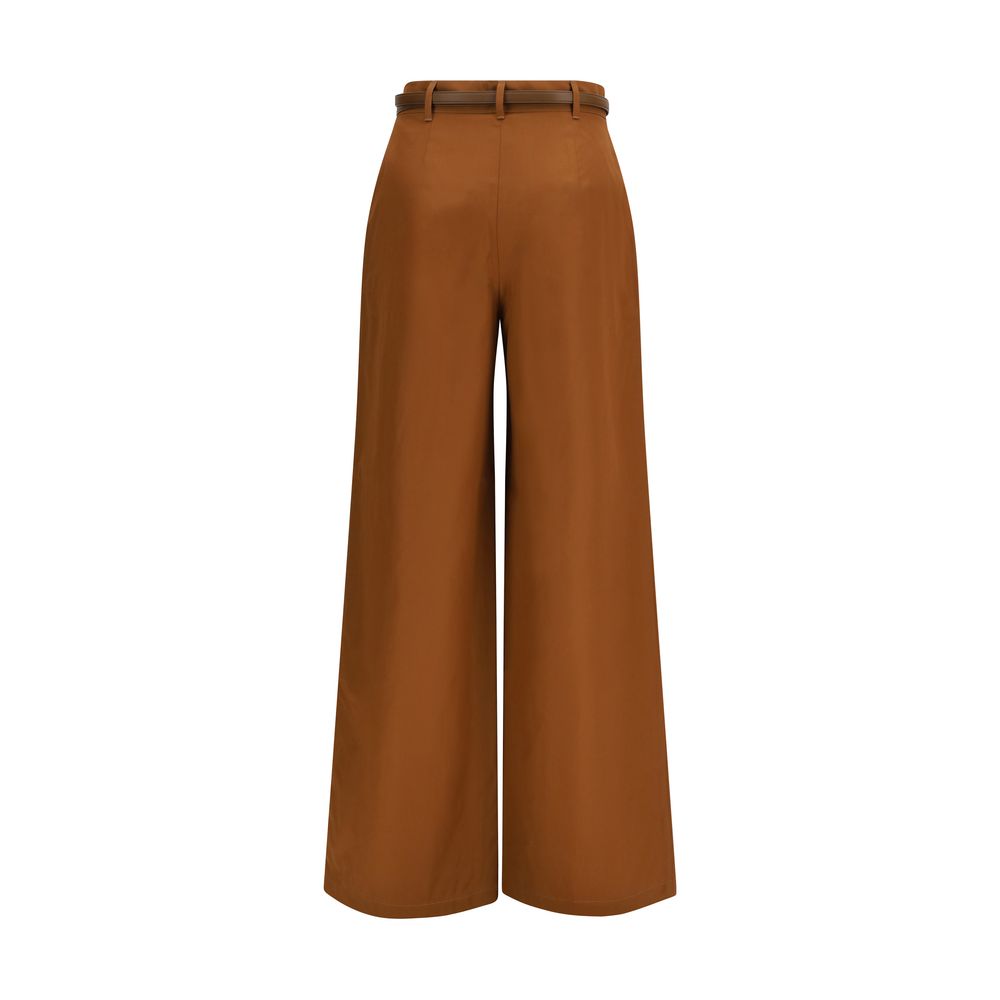 Pantalon décontracté en coton marron Max Mara