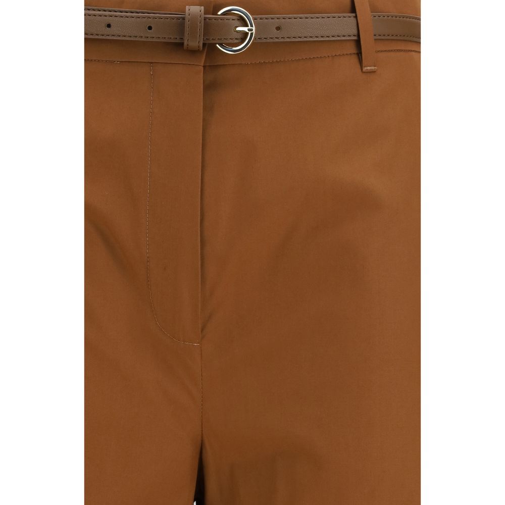 Pantalon décontracté en coton marron Max Mara