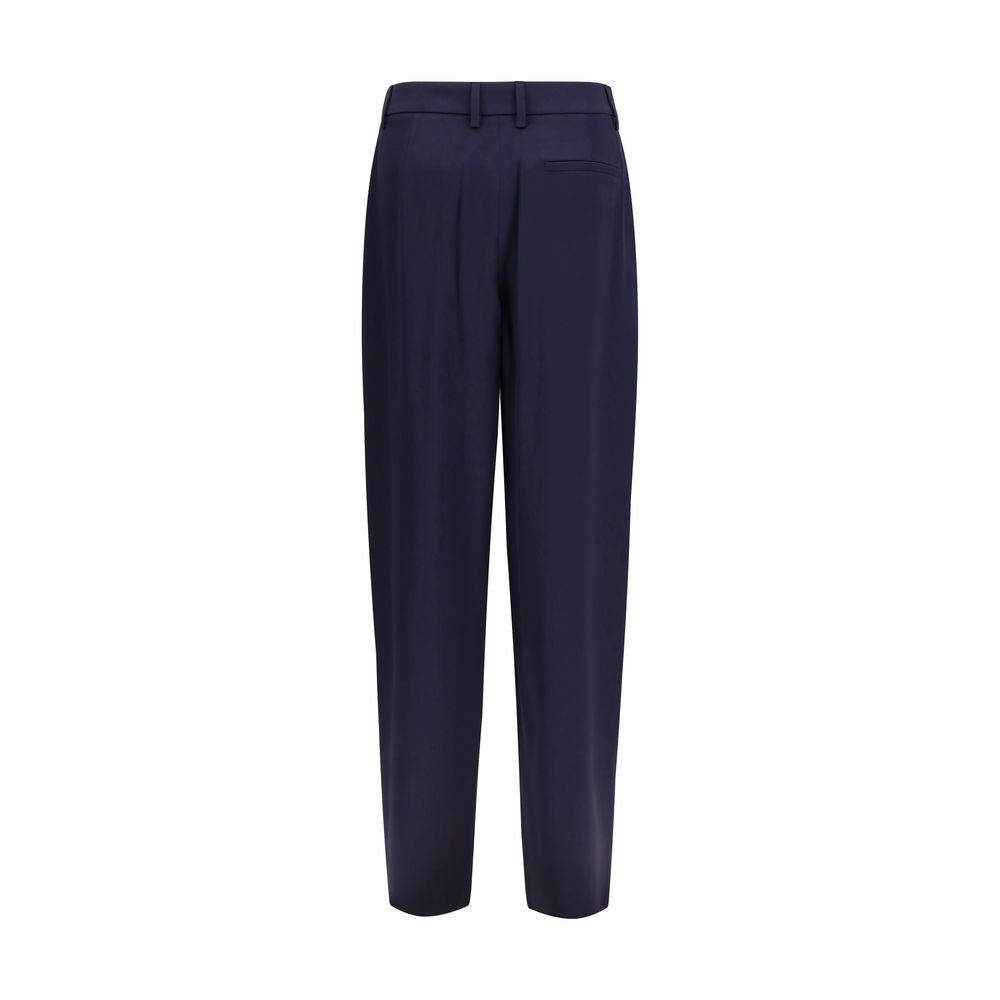 Giorgio Armani Blue Silk Casual Pants - Elegant & Sophisticated