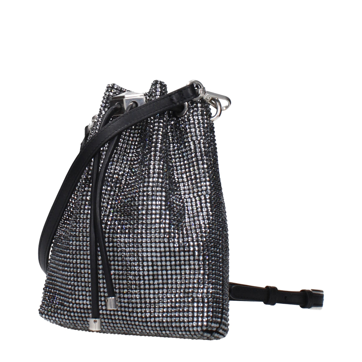 Jimmy Choo Black Satin Bonbon Crossbody Bag