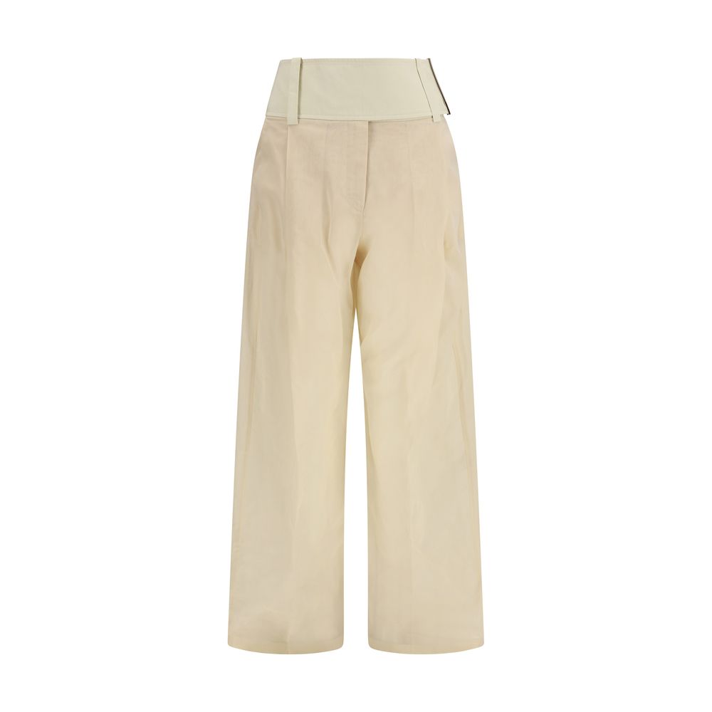 Max Mara Ferito Beige Cotton Casual Pants for Women