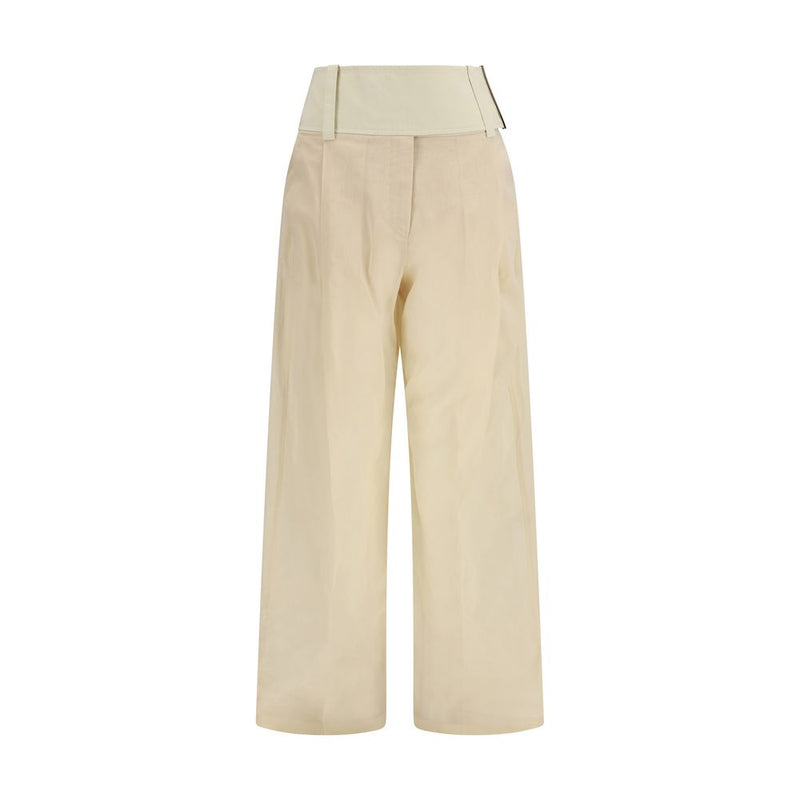 Max Mara Ferito Beige Cotton Casual Pants for Women