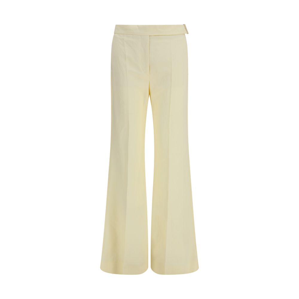 Max Mara Beige Viscose Flared Pants - Piacere Model