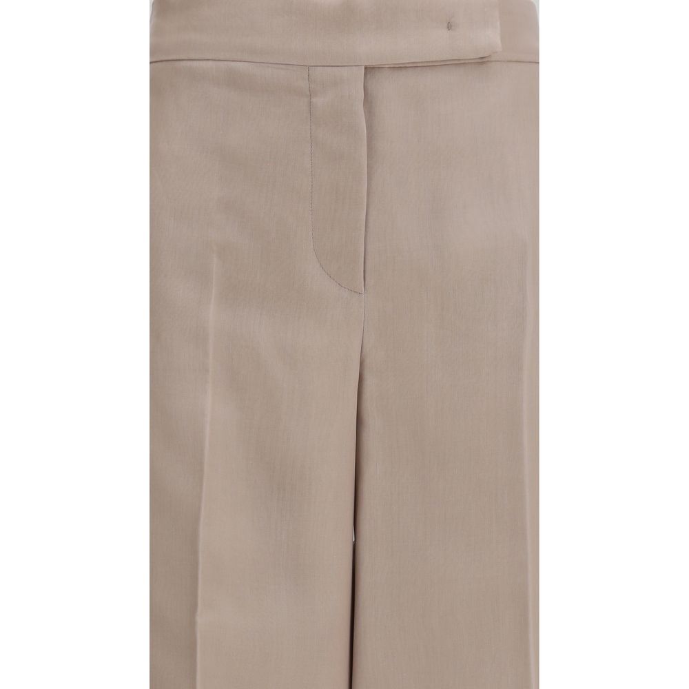 Max Mara Rasoio Beige Silk Casual Pants for Women