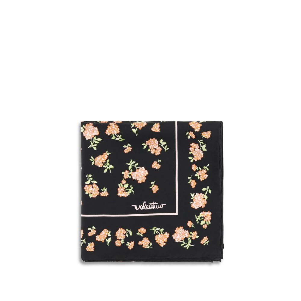 Valentino Garavani Mazzetto Coriandolo Black Silk Scarf