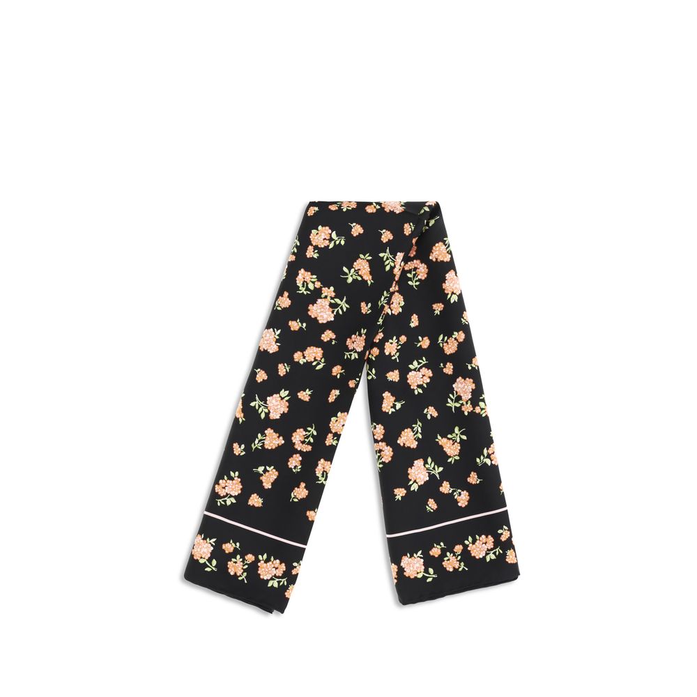 Valentino Garavani Mazzetto Coriandolo Black Silk Scarf