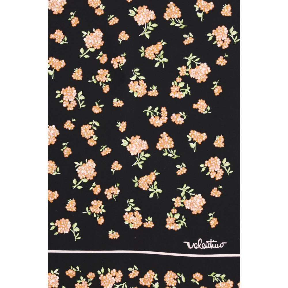 Valentino Garavani Mazzetto Coriandolo Black Silk Scarf