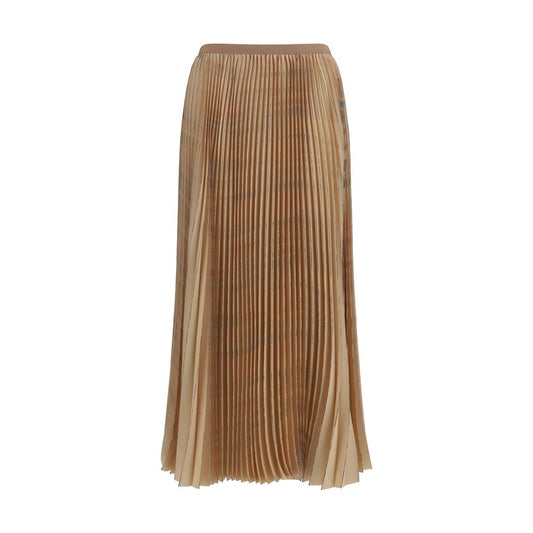 Fabiana Filippi Beige Pleated Midi Skirt for Women