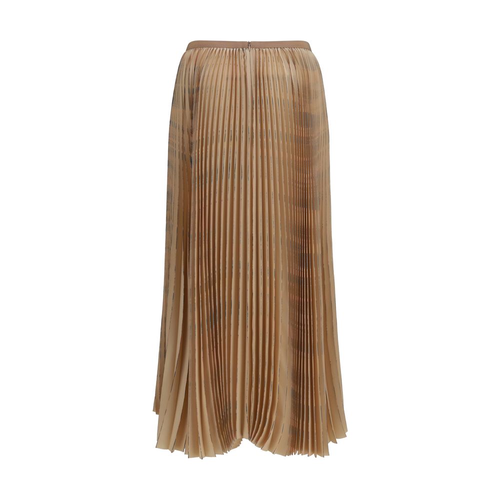 Fabiana Filippi Beige Pleated Midi Skirt for Women