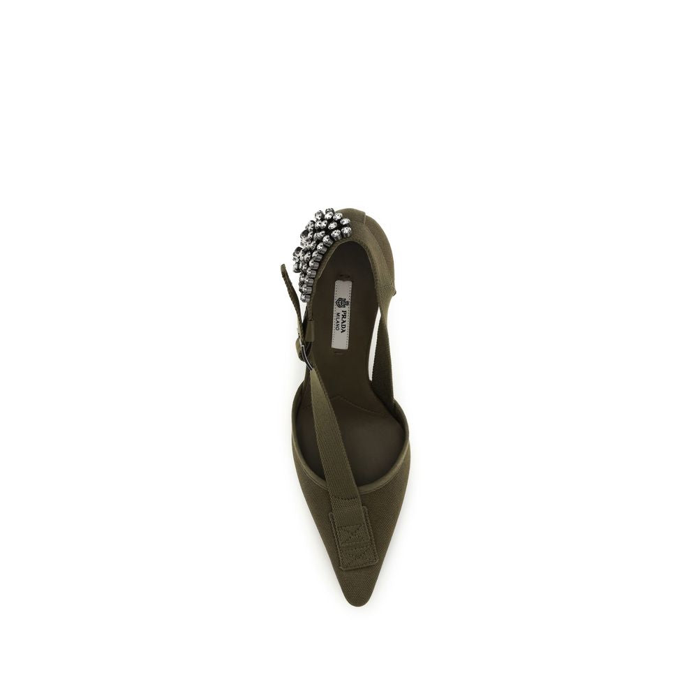Prada Bicolor Cotton High Heel Pumps for Women