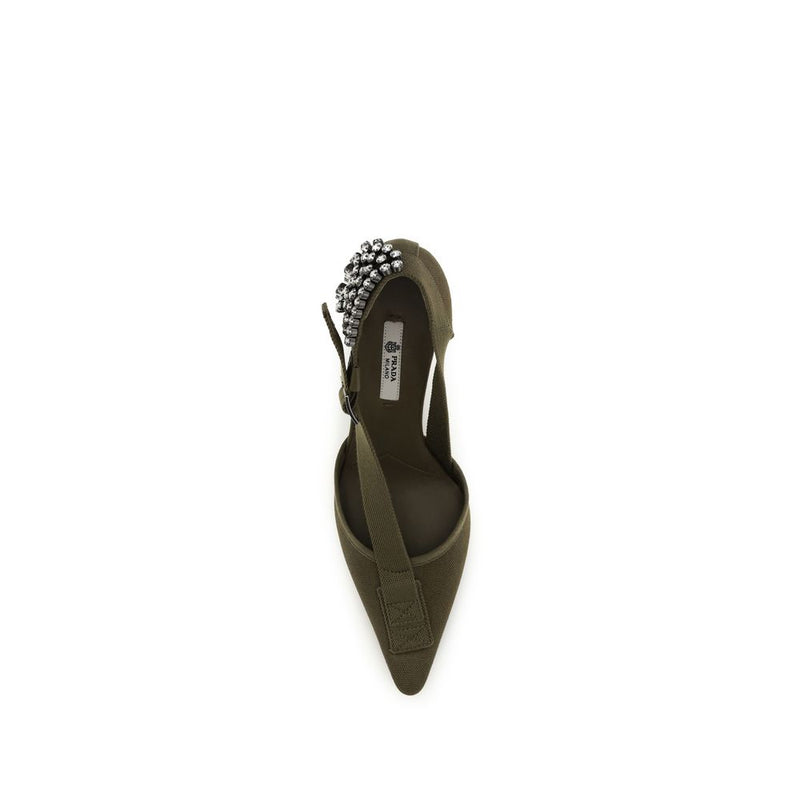 Prada Bicolor Cotton High Heel Pumps for Women