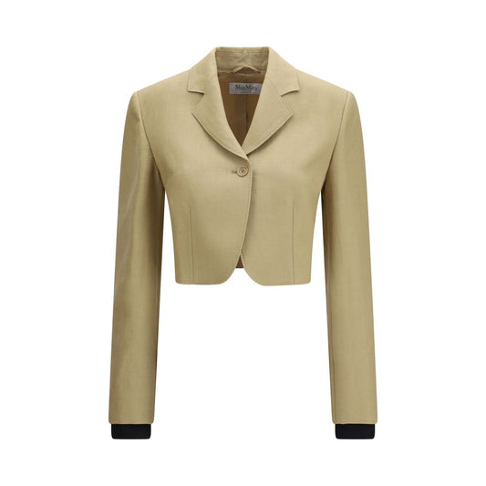 Max Mara Buono Beige Linen Denim Jacket for Women