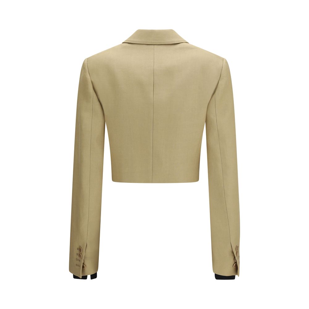 Max Mara Buono Beige Linen Denim Jacket for Women