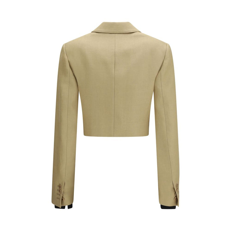 Max Mara Buono Beige Linen Denim Jacket for Women