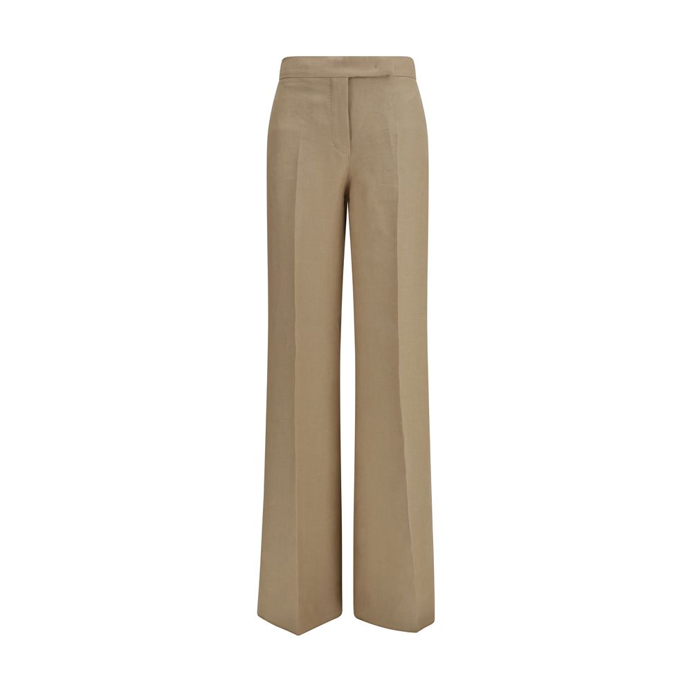Max Mara Beige Linen Palazzo Pants for Women