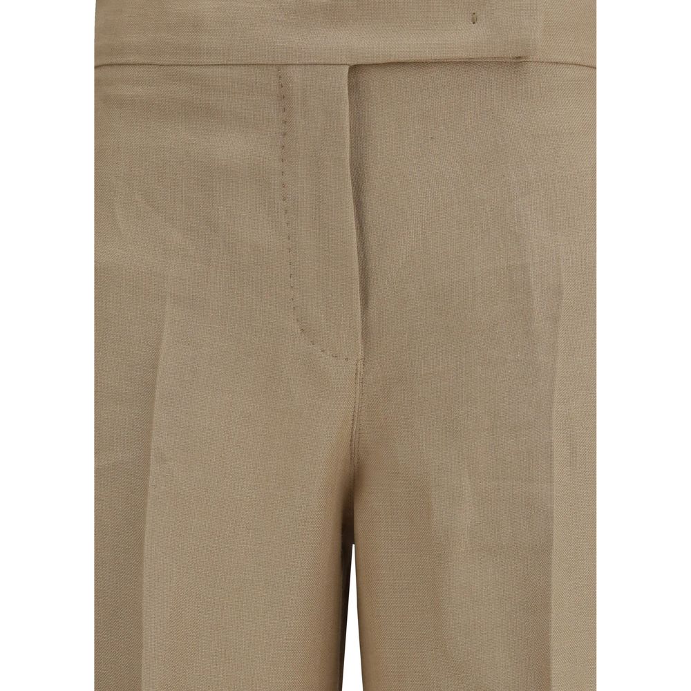 Max Mara Beige Linen Palazzo Pants for Women
