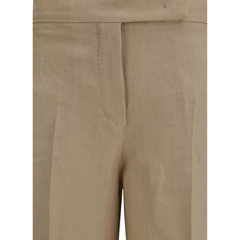 Max Mara Beige Linen Palazzo Pants for Women